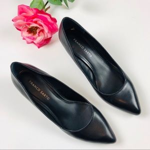 Franco Sarto black low wedge heel pump